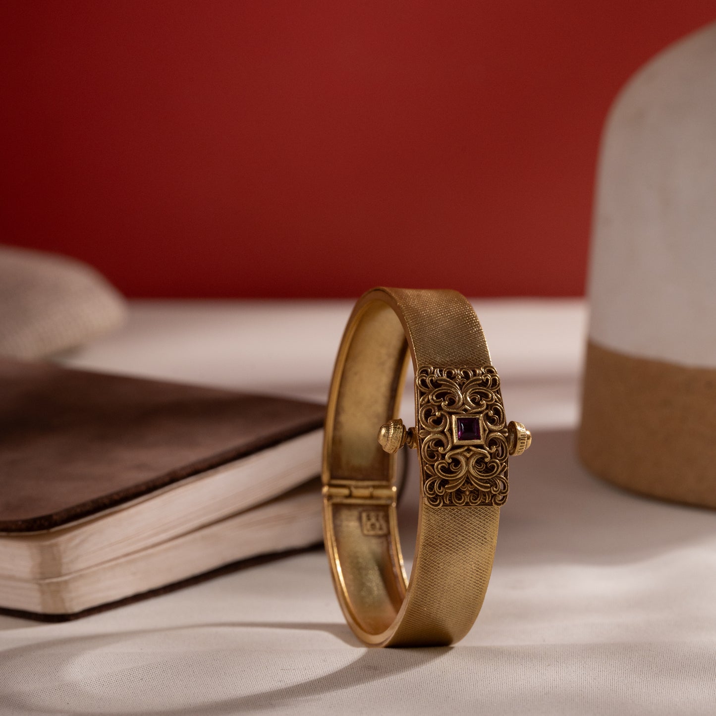 Meher Gold Tone Silver Kada