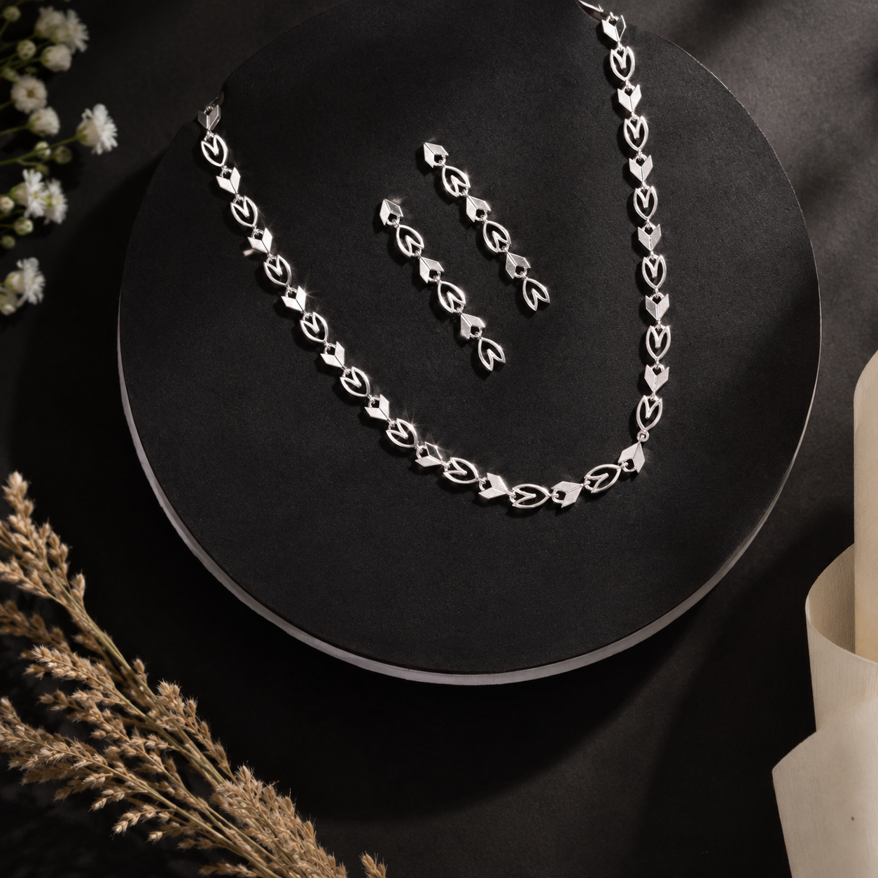 Vallari Silver Necklace Set