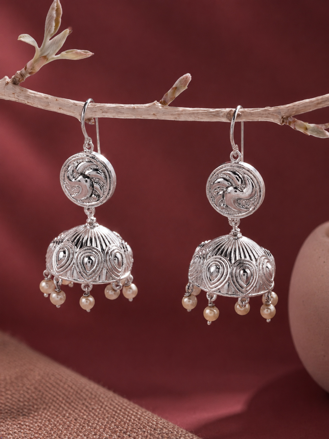 Aaradhya Silver Jhumka