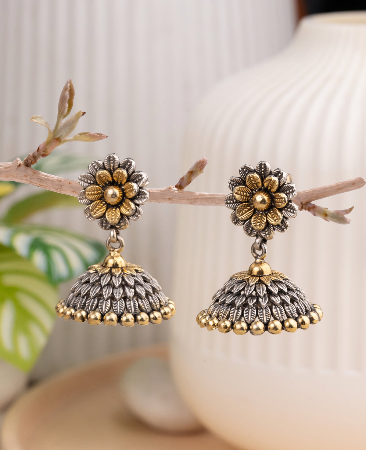 Mayuri Silver Jhumka