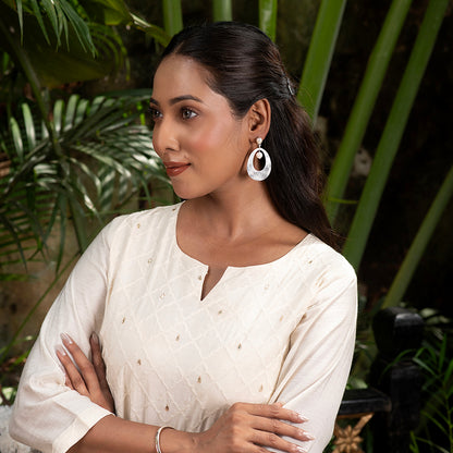 Aira Oval Drop Earrings