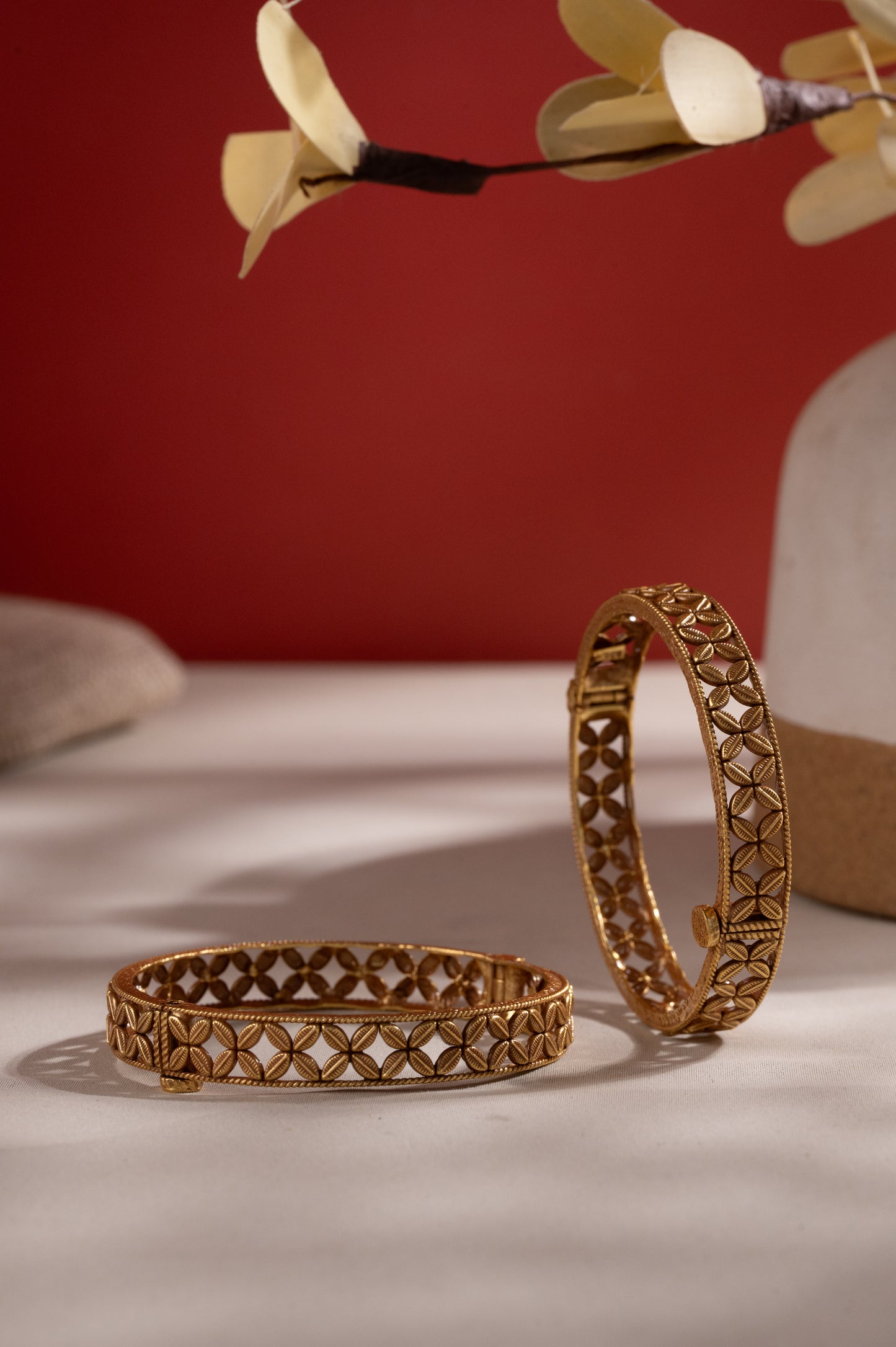 Noor Gold-Tone Openwork Bangles