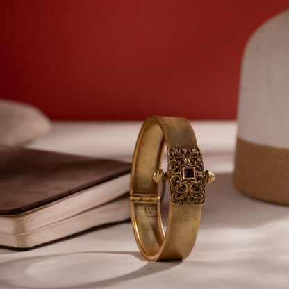 Meher Gold Tone Silver Kada