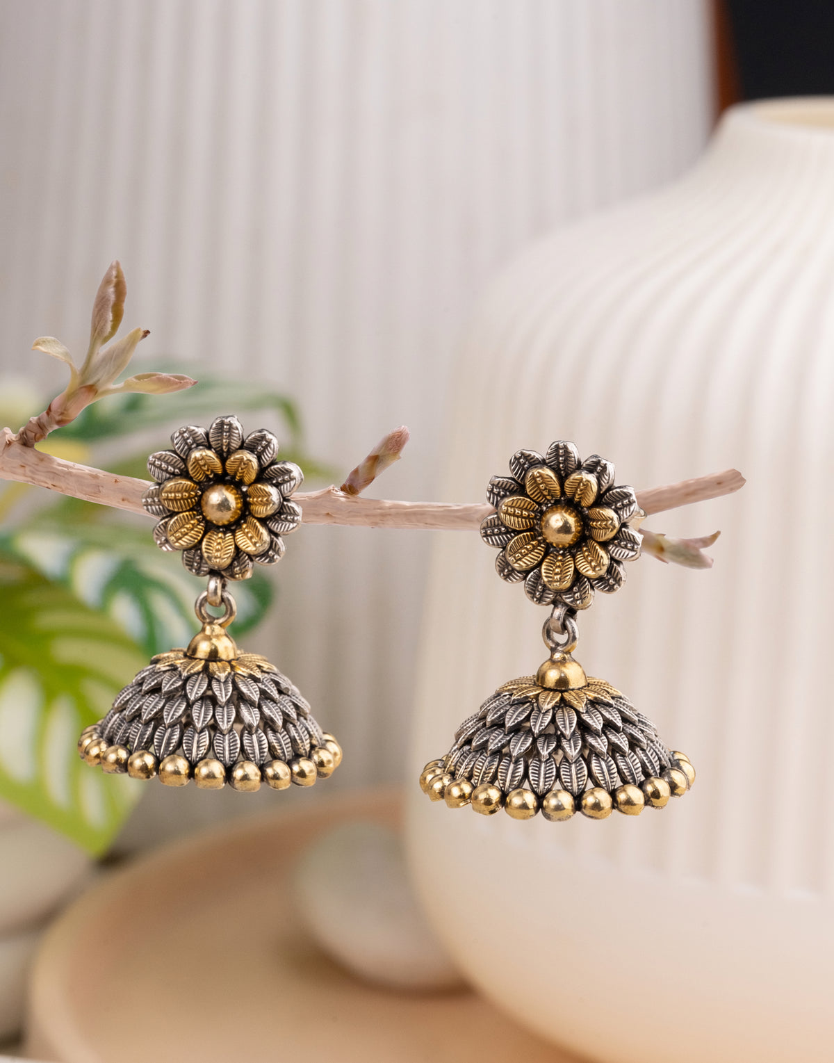 Mayuri Silver Jhumka