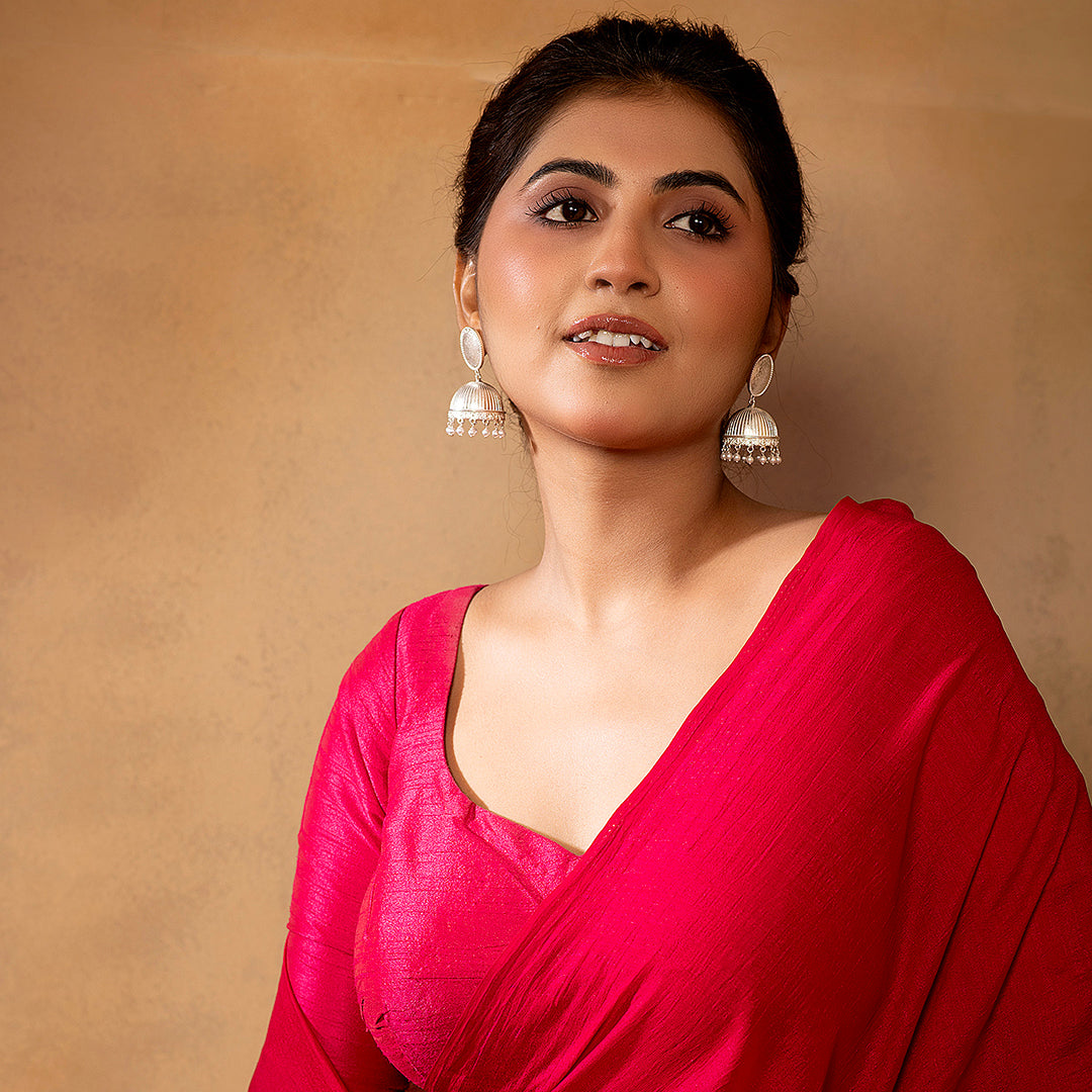 Manjari Silver Jhumka
