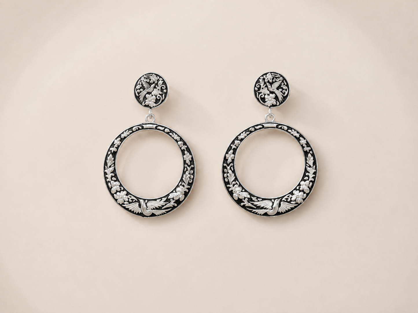 Riddhima Silver Earrings
