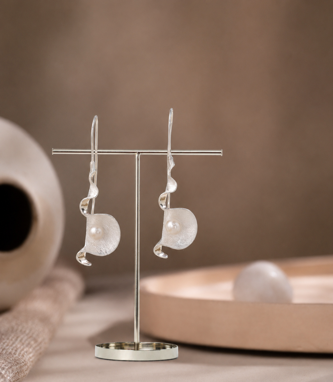 Leher Pearl Drop Earrings