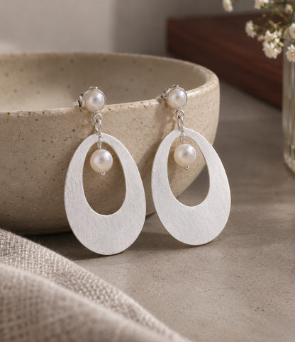 Aira Oval Drop Earrings