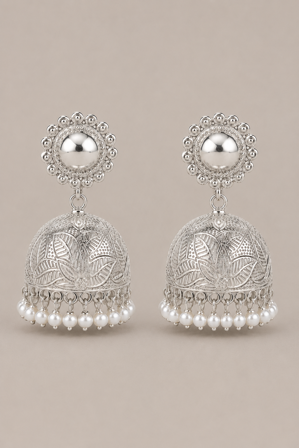 Sharanya Silver Jhumka
