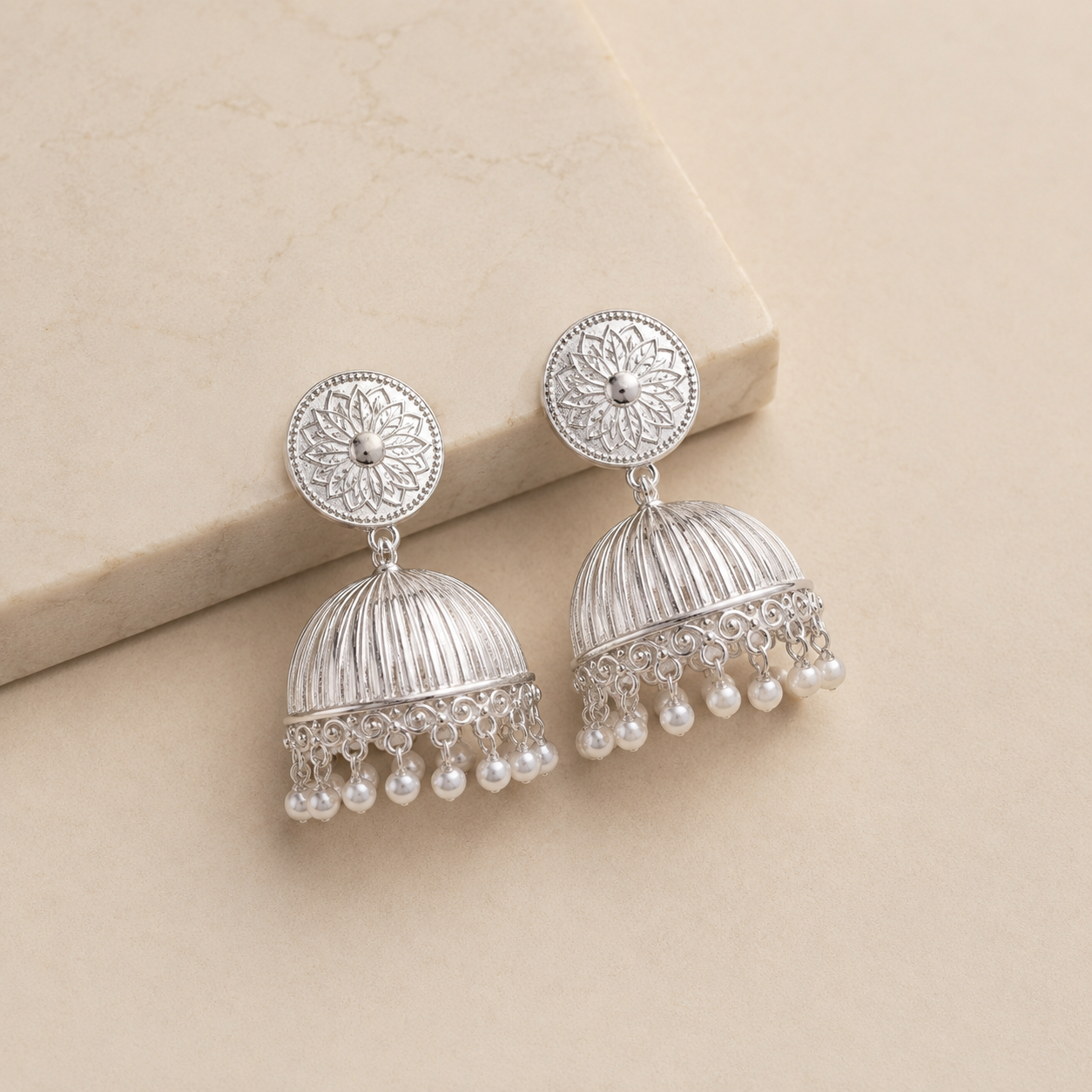 Ragini Silver Jhumka