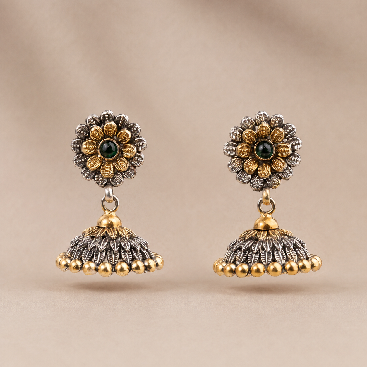 Ishani Silver Jhumka