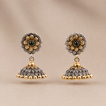 Ishani Silver Jhumka