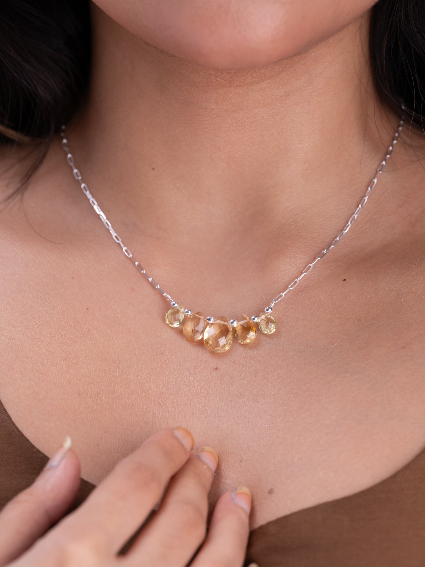 Inara Silver Stone Necklace