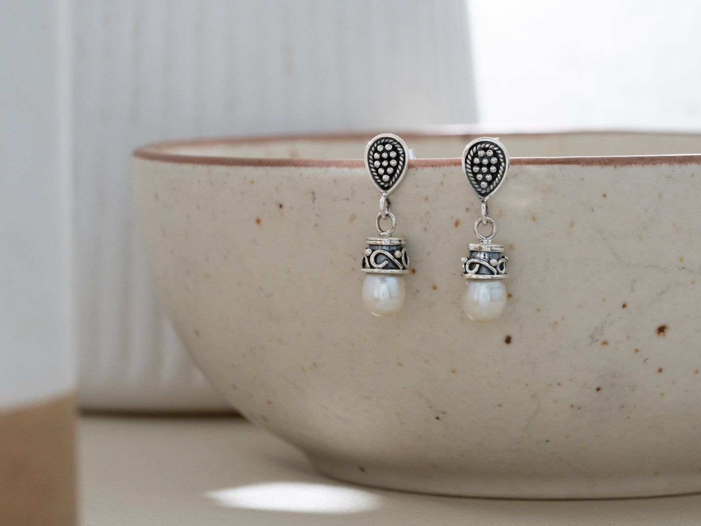 Mukta Antique Pearl Jhumka