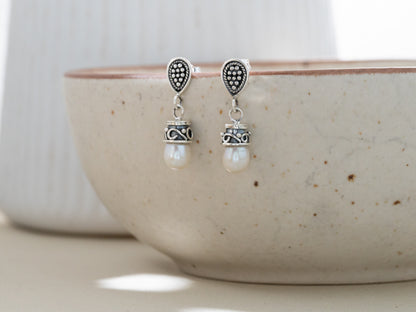 Mukta Antique Pearl Jhumka