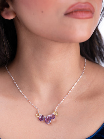 Ishara Silver Stone Necklace