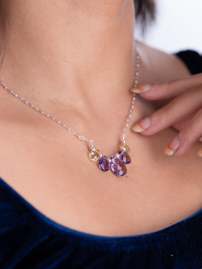 Ishara Silver Stone Necklace