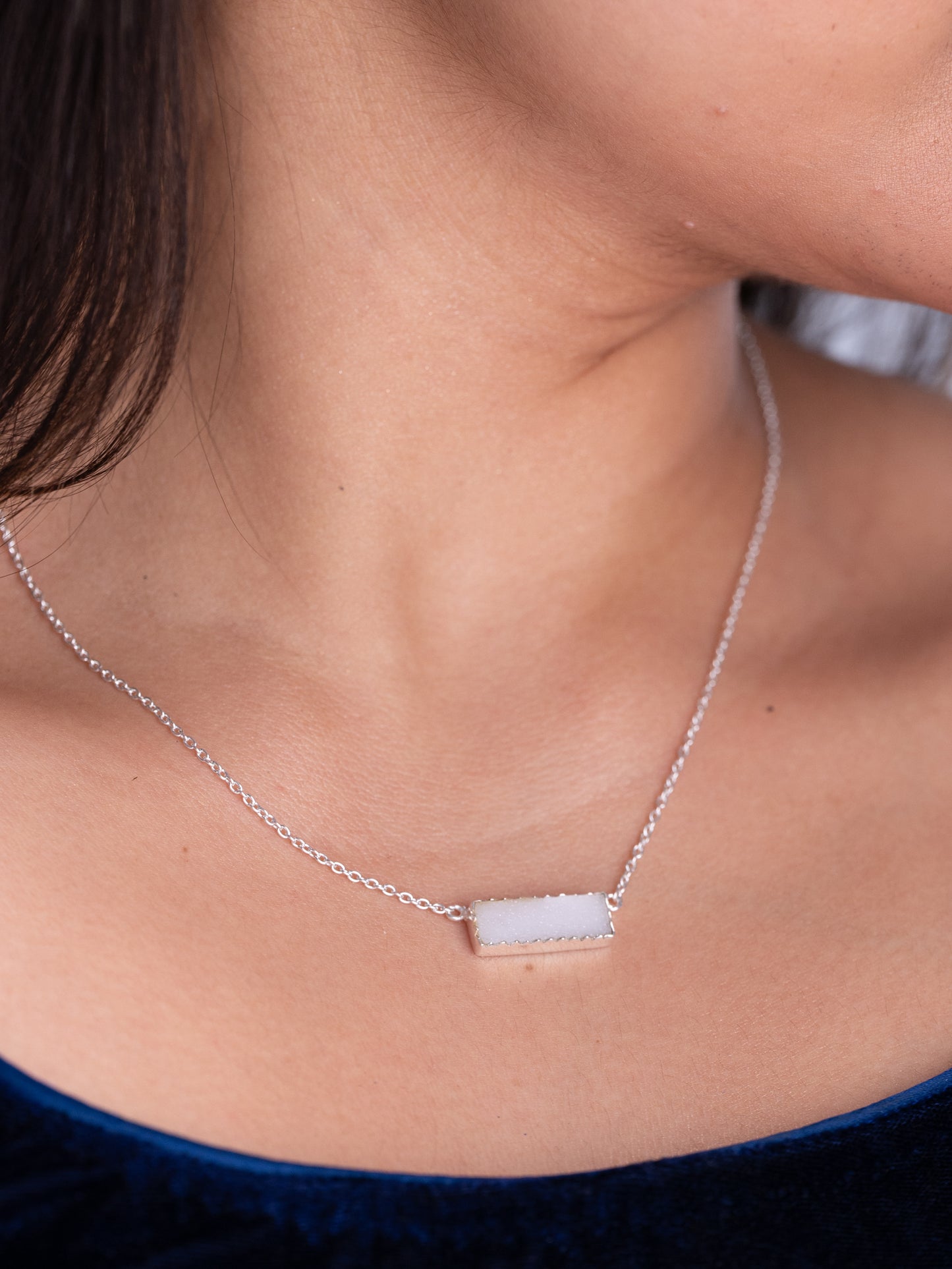 Saumya Silver Stone Necklace