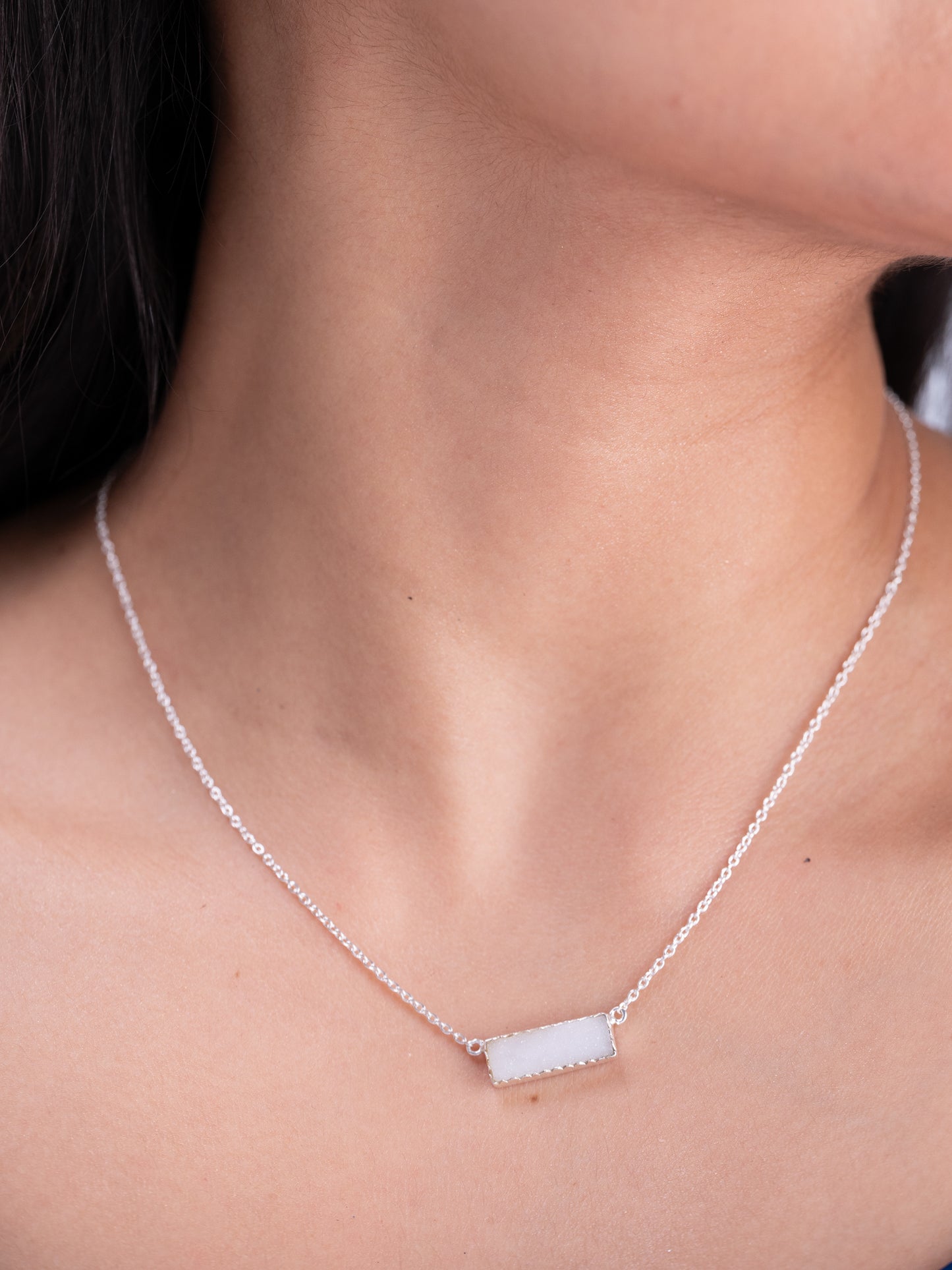 Saumya Silver Stone Necklace