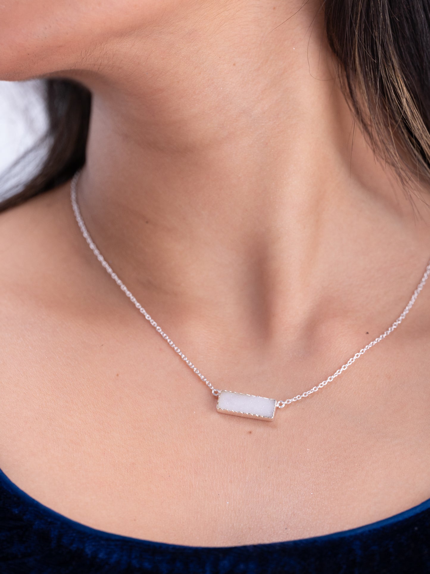 Saumya Silver Stone Necklace