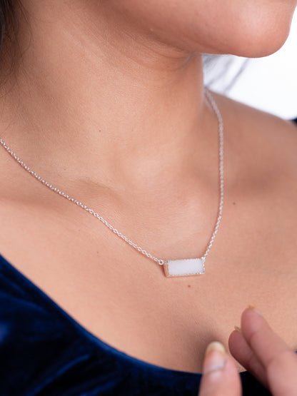 Saumya Silver Stone Necklace