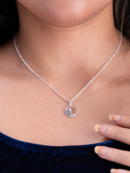 Juhi Silver Crescent Necklace