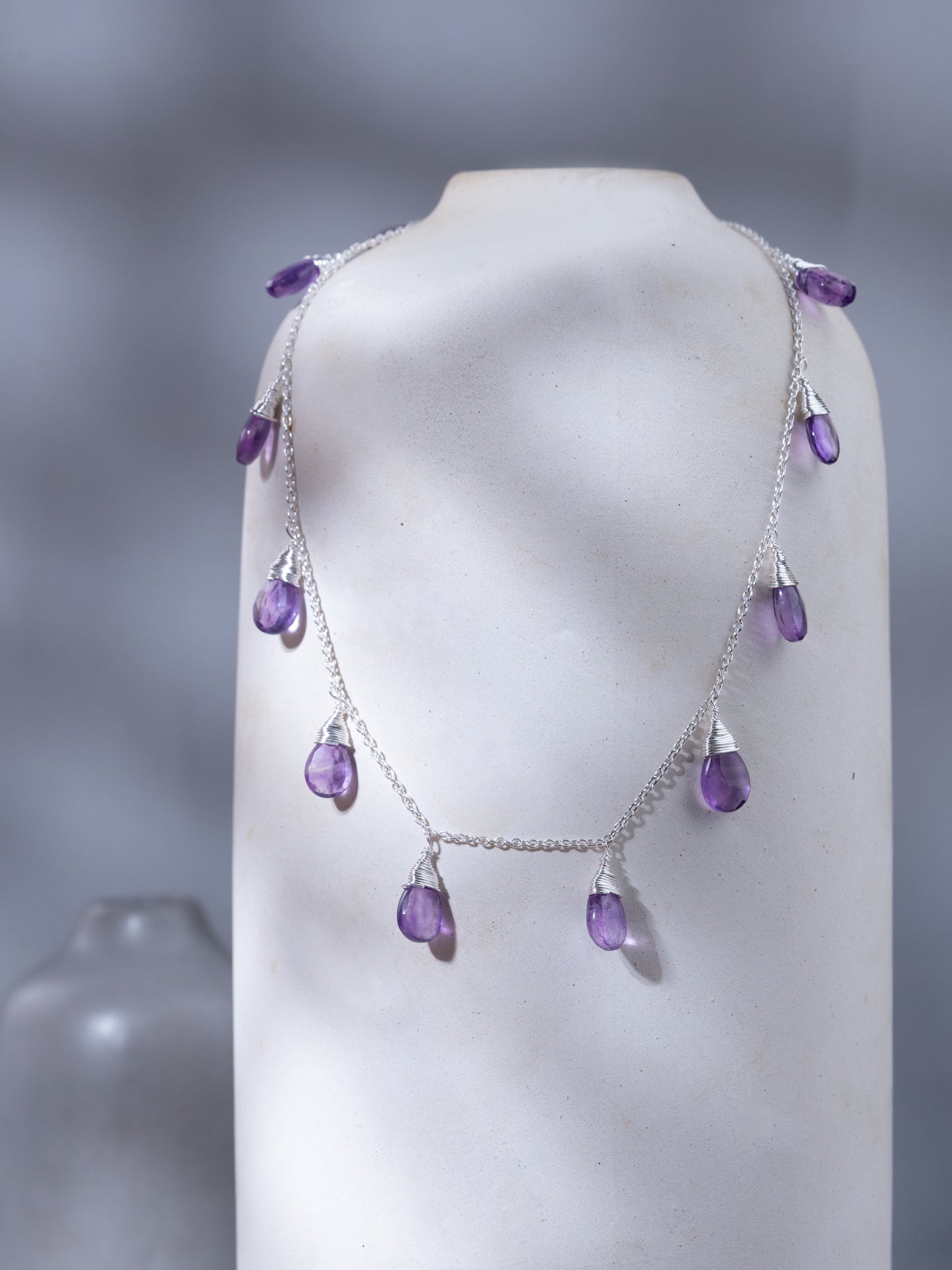Ameera Silver Stone Necklace