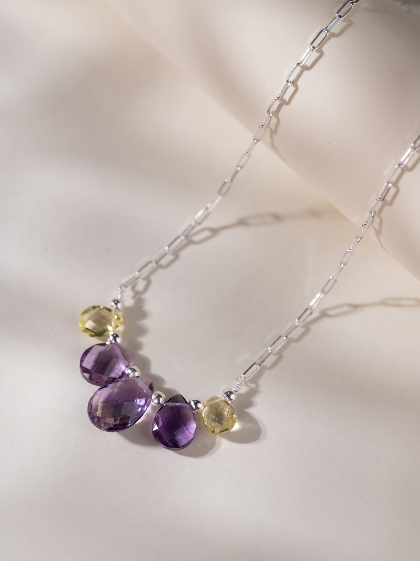Ishara Silver Stone Necklace