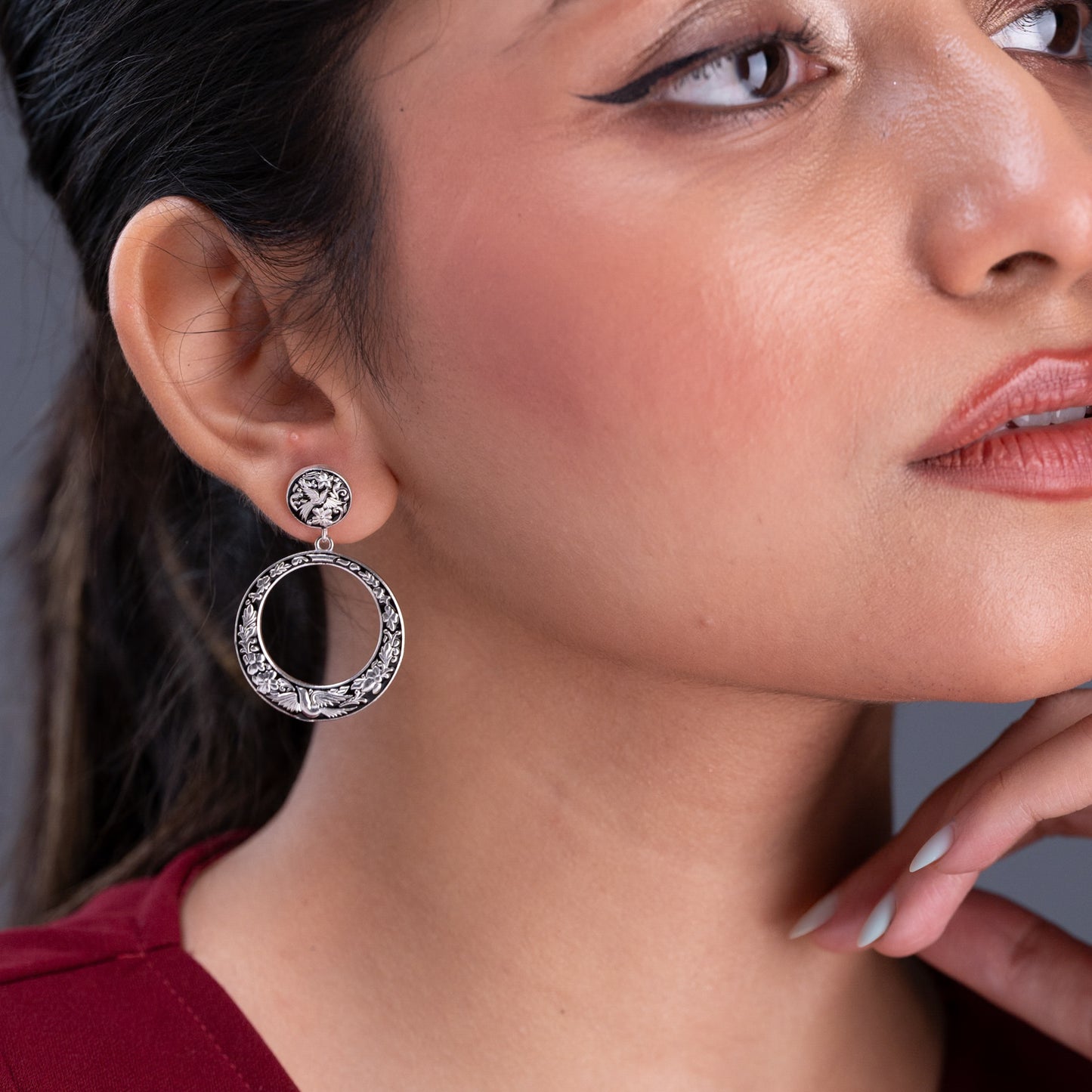 Riddhima Silver Earrings