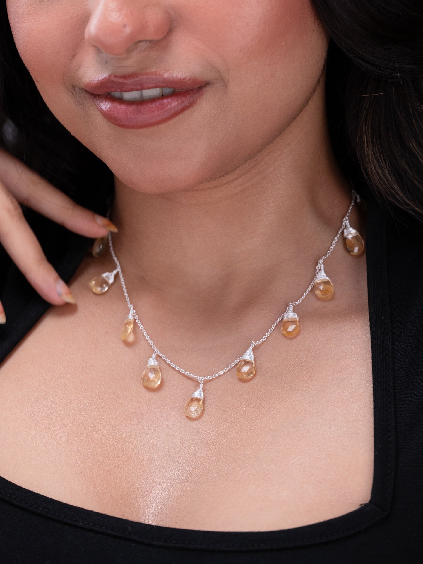 Aliza Silver Stone Necklace