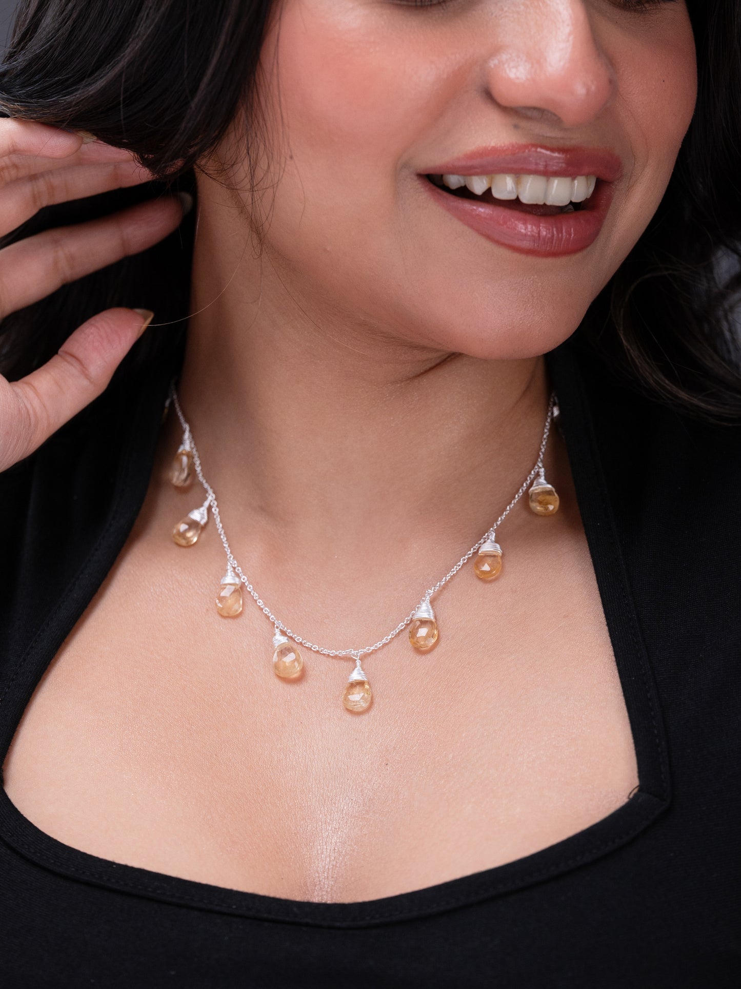 Aliza Silver Stone Necklace