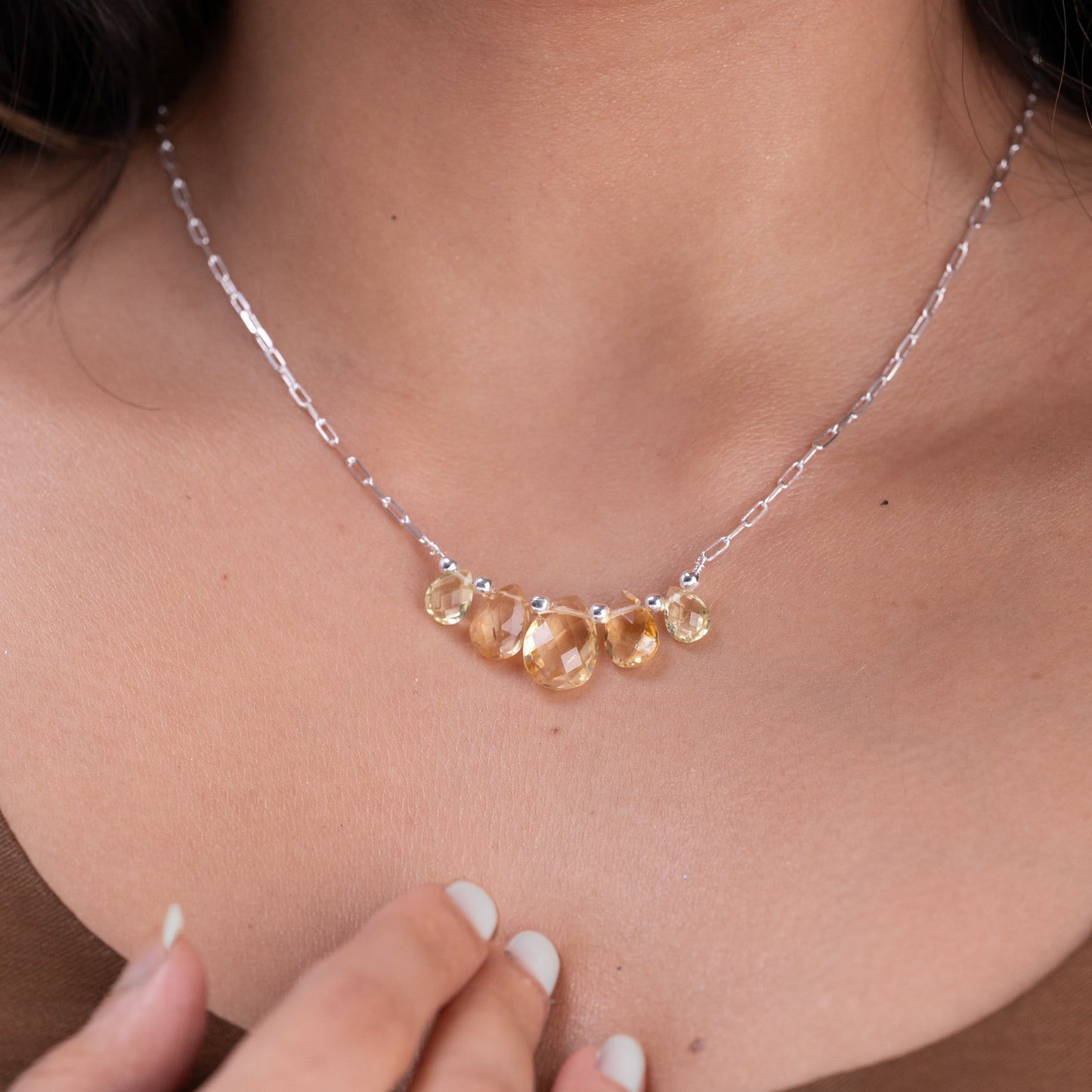 Inara Silver Stone Necklace