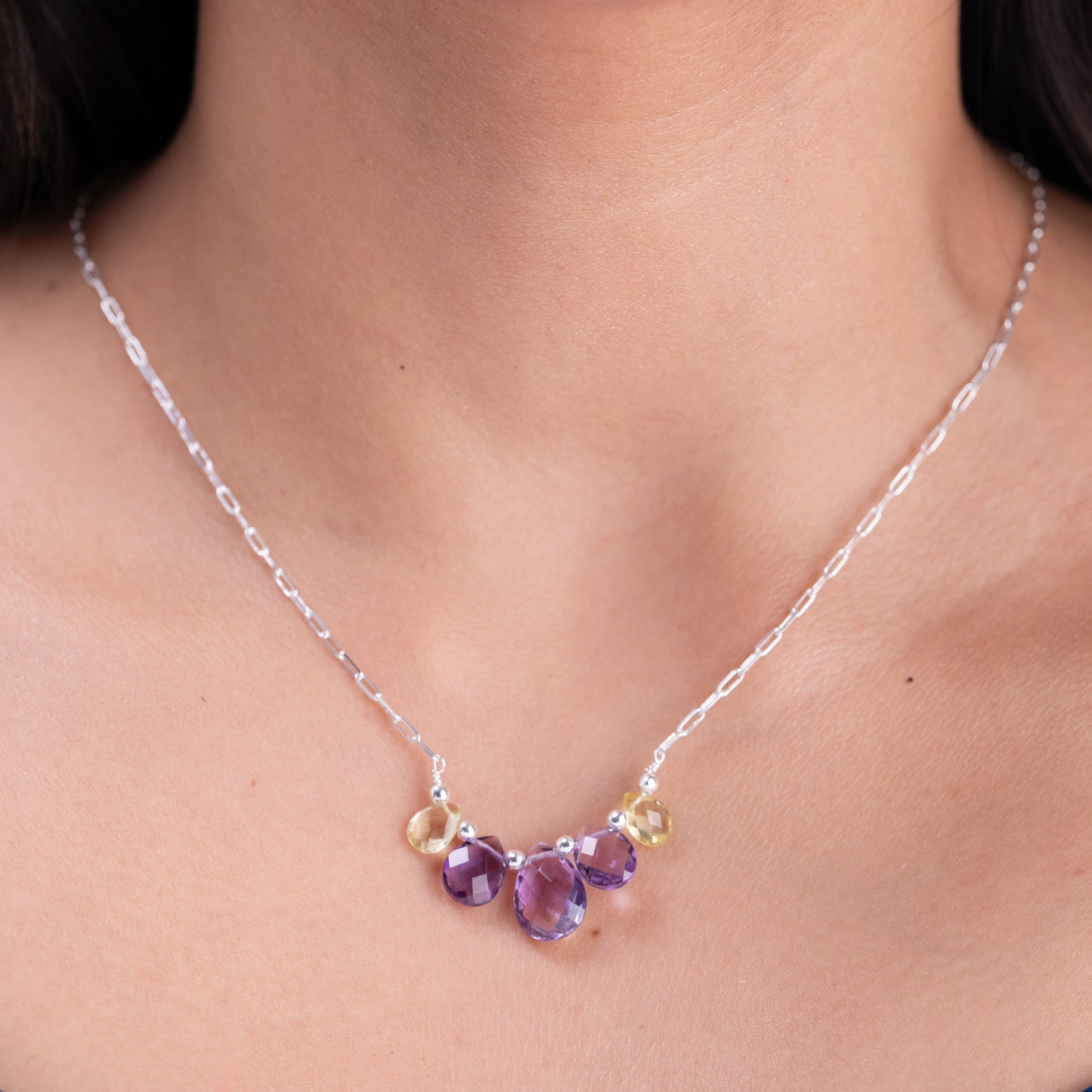 Ishara Silver Stone Necklace