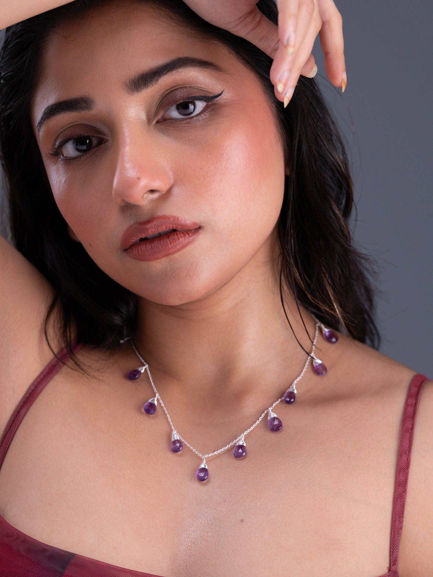 Ameera Silver Stone Necklace