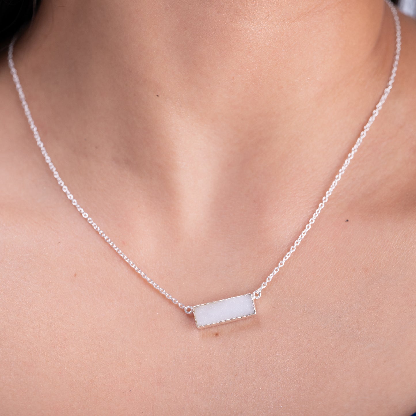 Saumya Silver Stone Necklace