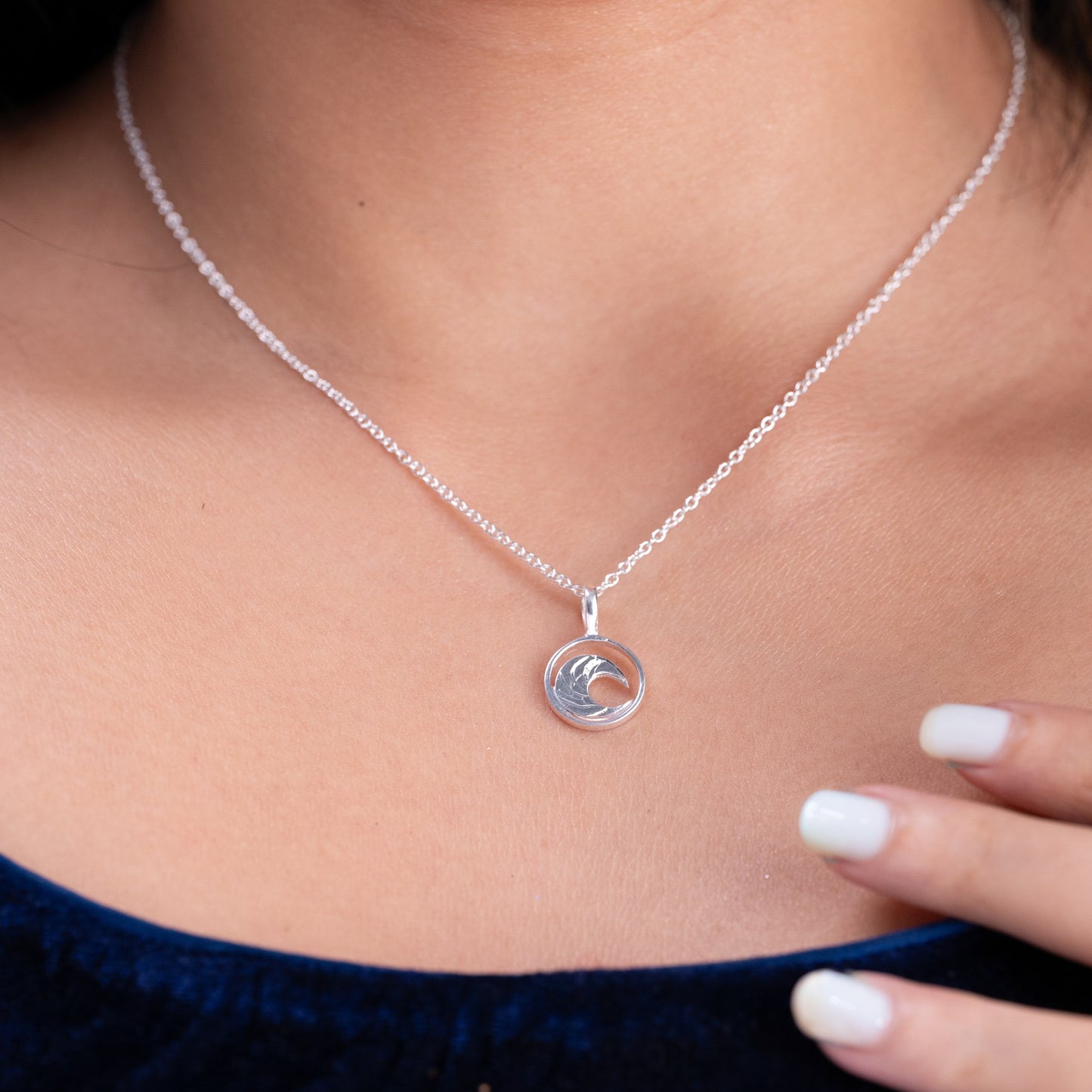 Juhi Silver Crescent Necklace