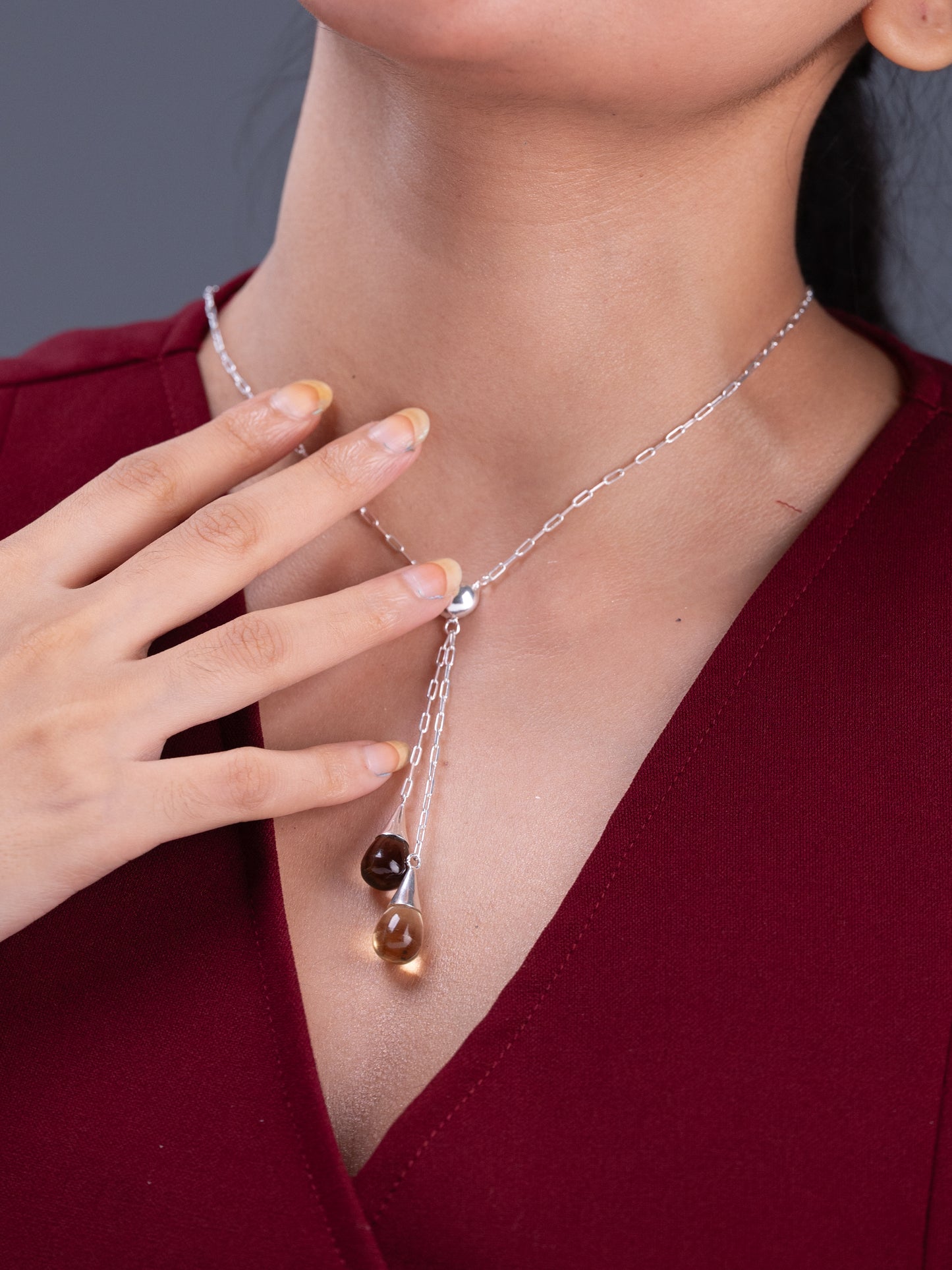 Avni Silver Stone Necklace
