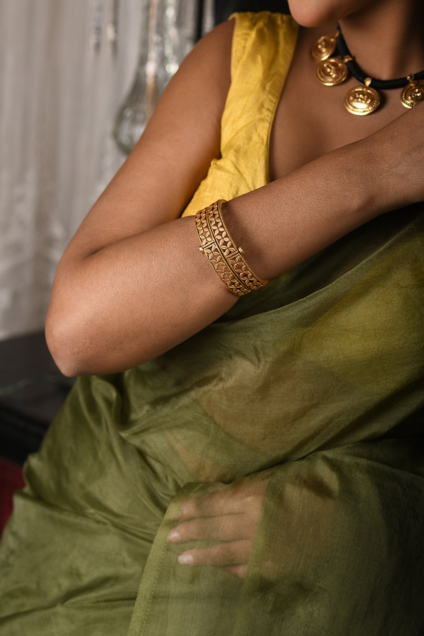 Noor Gold-Tone Openwork Bangles
